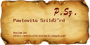 Pavlovits Szilárd névjegykártya
