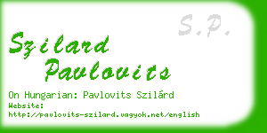 szilard pavlovits business card